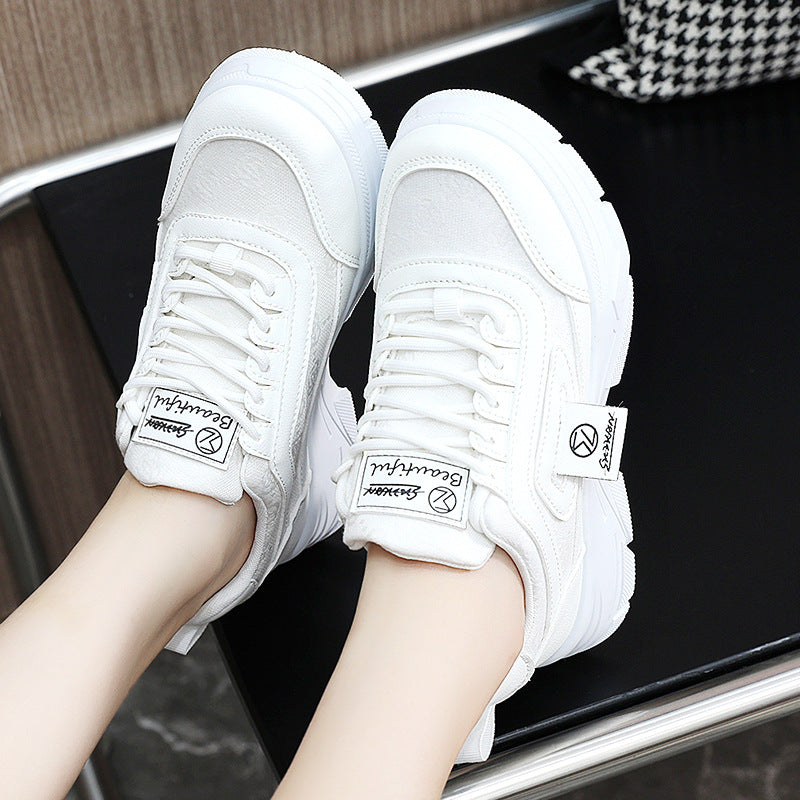 Damen modische Chunky Sneakers mit atmungsaktiver Oberflächenstruktur EB