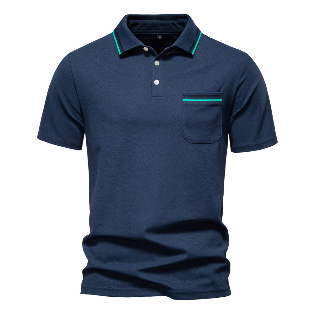 Herren nan modernes Poloshirt mit aufgesetzter Brusttasche und Kontrastbesatz am Polokragen EB