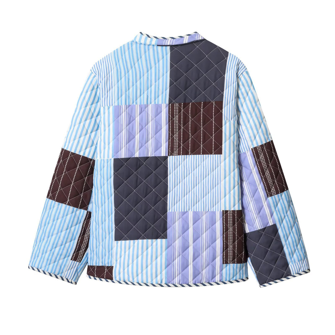 Damen Steppjacke mit buntem Patchwork-Design EB