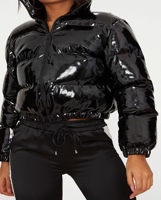 Damen Glänzende Kurzdaunenjacke EB