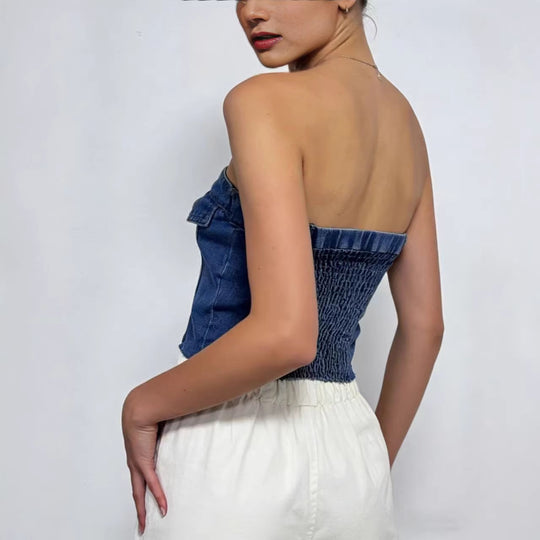 Damen Jeans Bustier Top EB