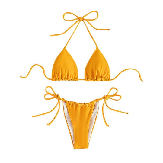 Damen Triangel-Bikini mit verstellbaren Trägern und Raffungen EB