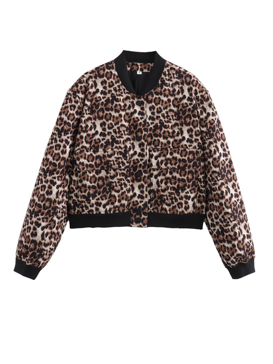 Damen modische Bomberjacke im tierischem Muster EB