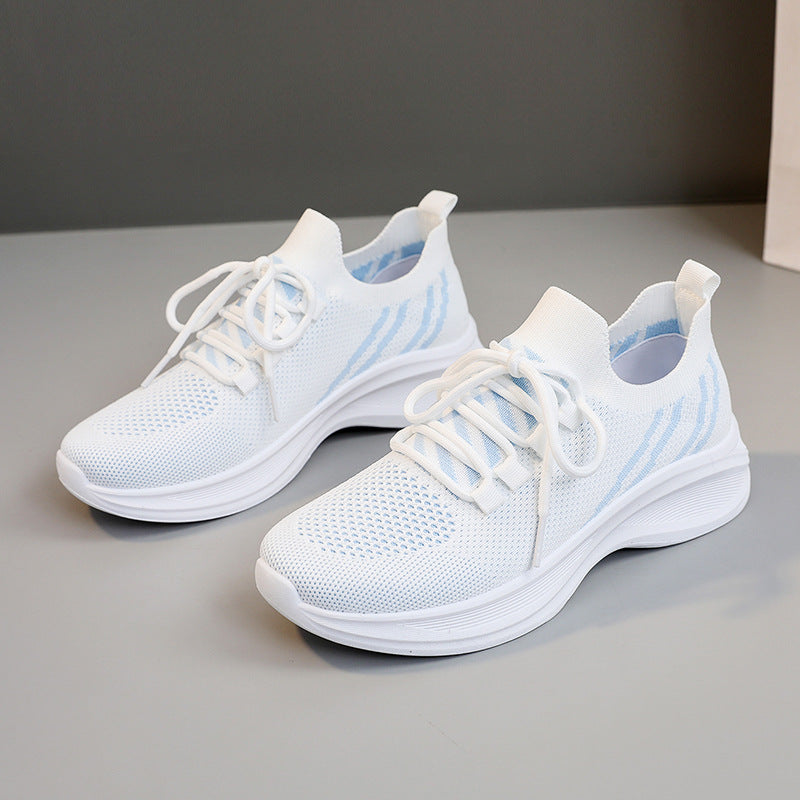 Damen sportliche Sneakers mit atmungsaktiver Mesh-Oberfläche und dämpfender Laufsohle EB