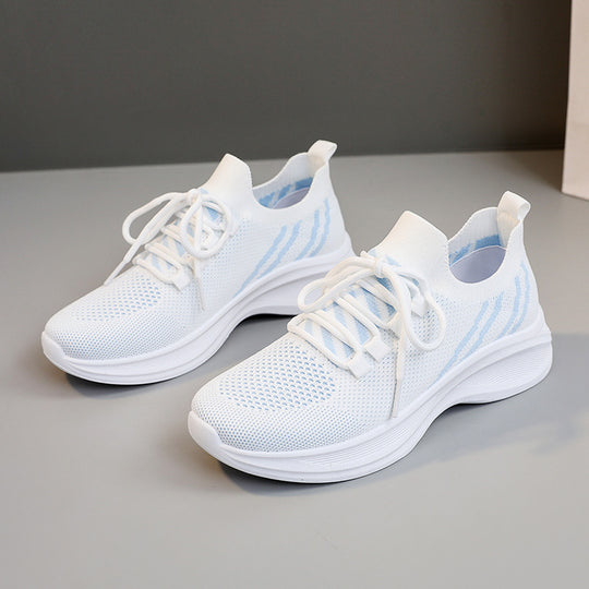 Damen sportliche Sneakers mit atmungsaktiver Mesh-Oberfläche und dämpfender Laufsohle EB