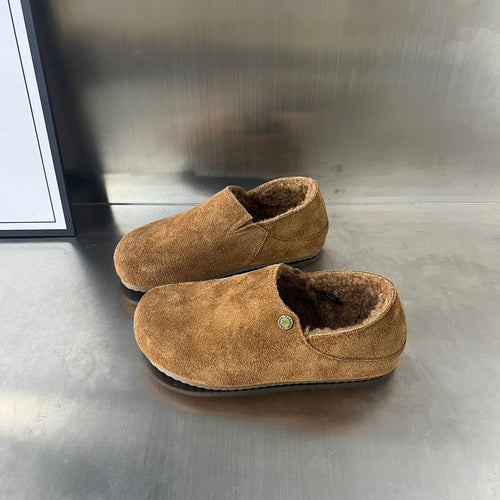 Damen Komfortable Clogs aus hochwertigem Wildleder mit kuscheligem Innenfutter EB