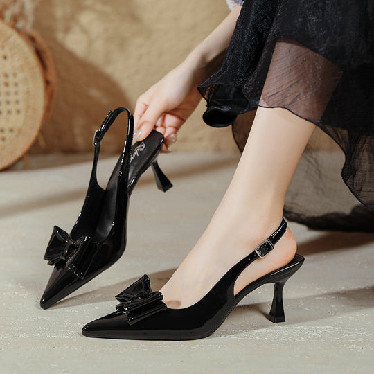 Damen Slingback-Pumps mit glamourösem Schleifendesign EB