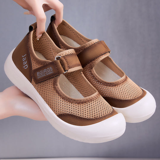 Damen Atmungsaktive Sandalen mit verstellbarem Klettverschluss und elastischem Obermaterial EB