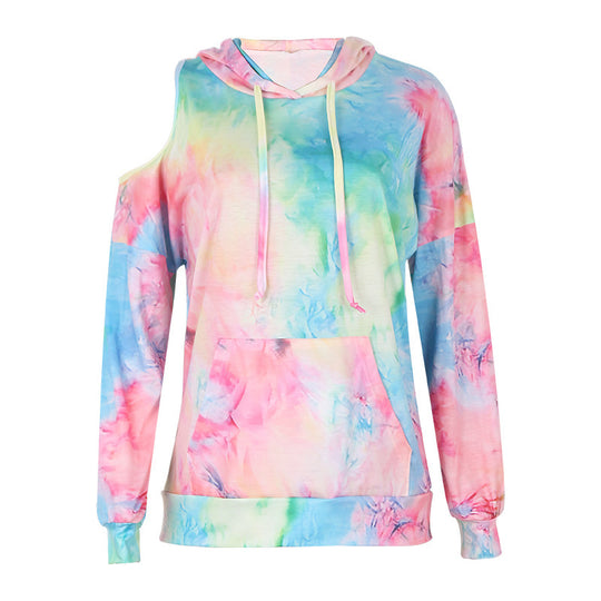 Damen Kapuzenpullover mit ausgeschnittenem Schulterdesign EB