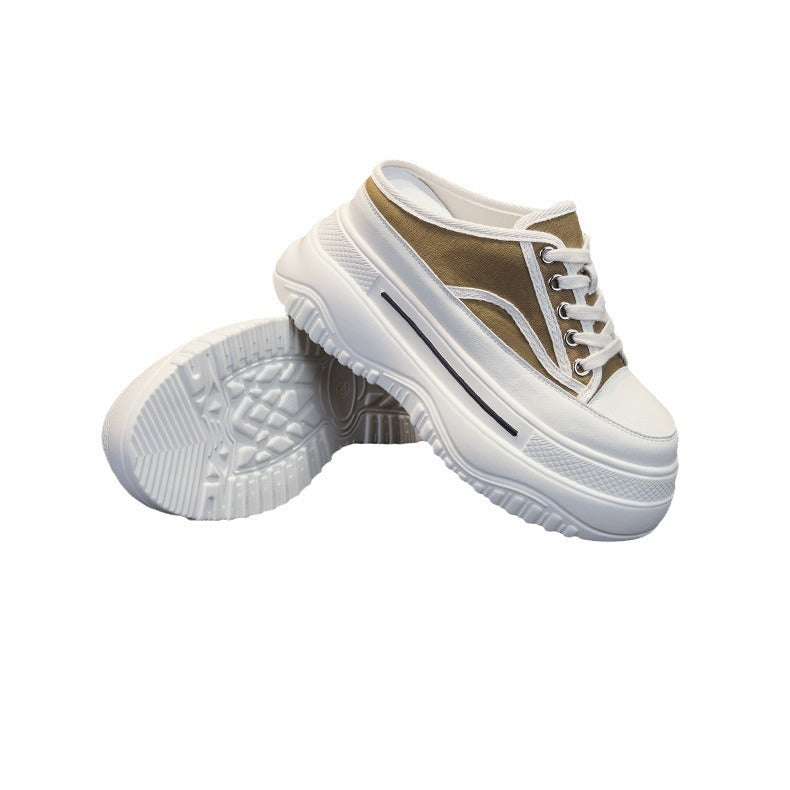 Damen Slip-On Sneakers mit hohem Plateau und atmungsaktiver Mesh-Oberfläche EB