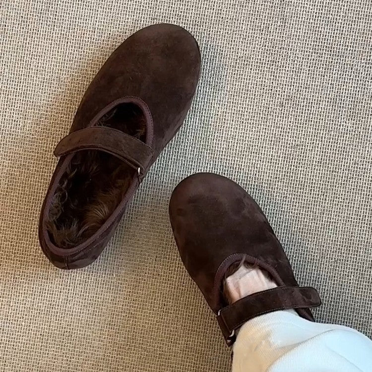 Damen Mokassins mit elegantem Riemen und kuscheligem Innenfutter EB