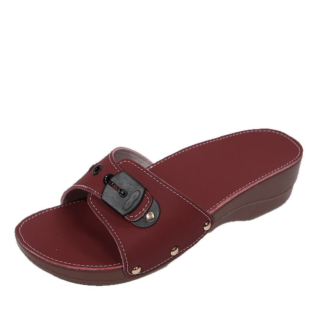 Damen Bequeme Pantoletten mit modischem Riemen und ergonomischer Sohle EB