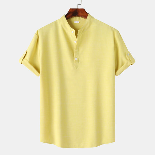 Herren Kurzarm-Hemd im lässigen Henley-Stil mit praktischen Knopfdetails EB