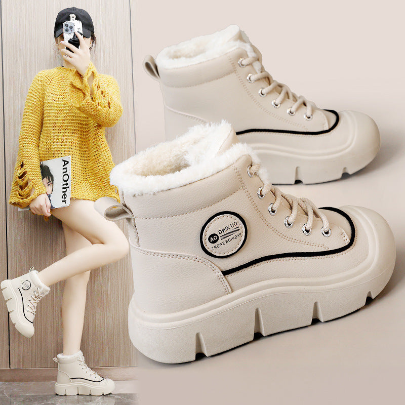 Damen warme High-Top Sneakers mit dämpfender Sohle und kuscheligem Innenfutter EB