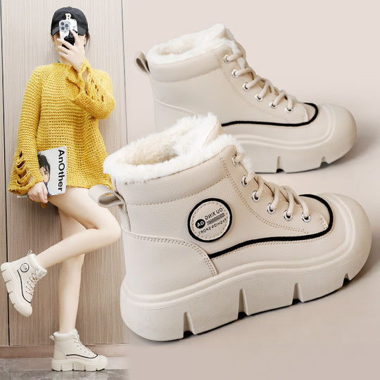 Damen warme High-Top Sneakers mit dämpfender Sohle und kuscheligem Innenfutter EB