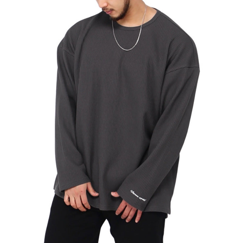 Herren Langarmshirt mit strukturiertem Rippenmuster und modernem Schnitt EB