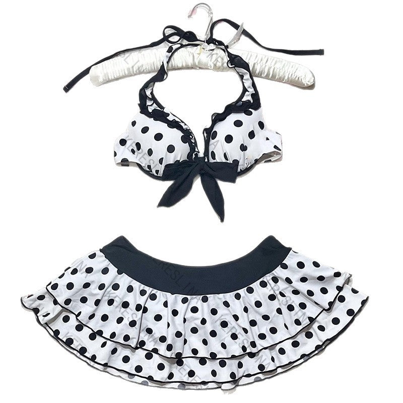 Damen Bikini-Set mit Volantrock und gepolstertem Oberteil EB