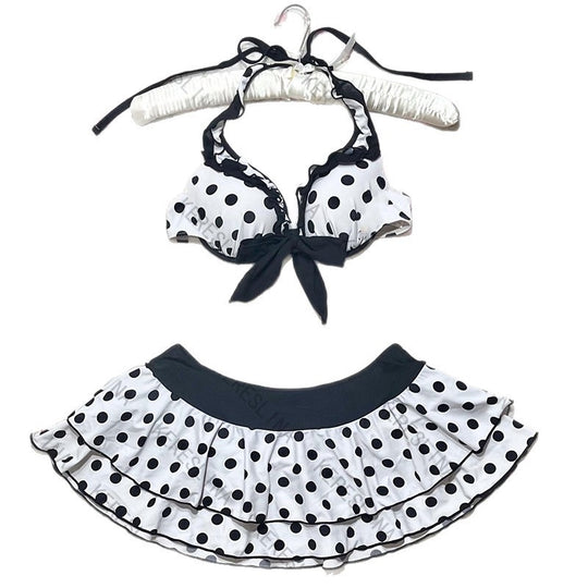 Damen Bikini-Set mit Volantrock und gepolstertem Oberteil EB