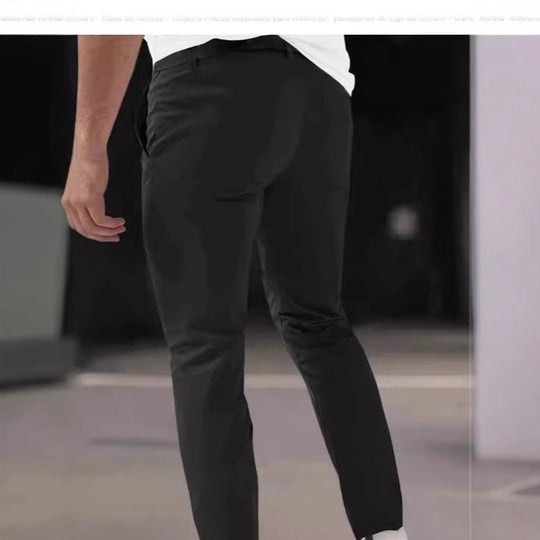 Herren nan schmale Bundfalten-Chino mit dekorativen Längsfalten und tapered Bein EB