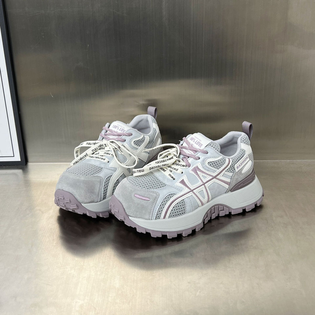 Damen Sportliche Chunky Sneakers mit atmungsaktiver Mesh-Oberfläche und rutschfester Sohle EB