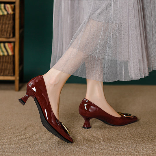 Damen elegante Pumps mit modischem Schnallenakzent EB