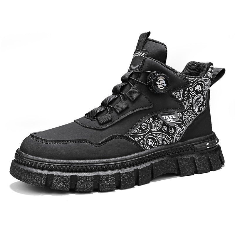 Damen Hochwertige High-Top Sneakers mit Paisleymuster und praktischen Schnellschnürsystem EB