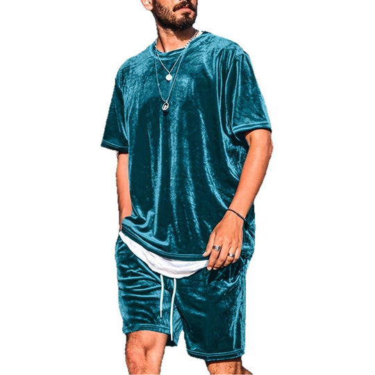Herren Lässiges Velours Freizeit-Set mit stylischem Schnitt EB