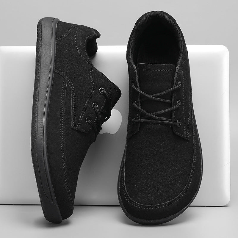 Damen bequeme Sneaker aus weichem Veloursleder mit rutschfester Sohle EB