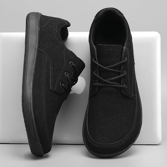 Damen bequeme Sneaker aus weichem Veloursleder mit rutschfester Sohle EB