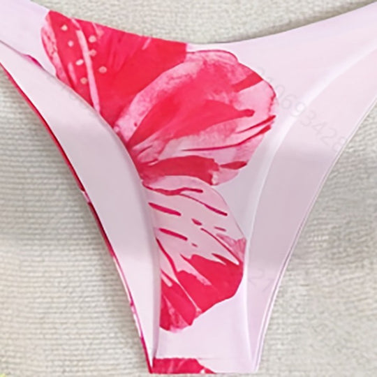 Damen Triangel-Bikini-Set mit floralem Design und verstellbaren Trägern EB