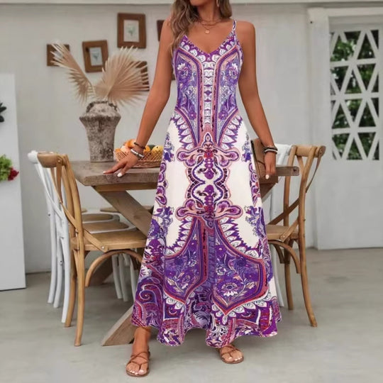 Damen Maxikleid mit elegantem Paisleymuster EB