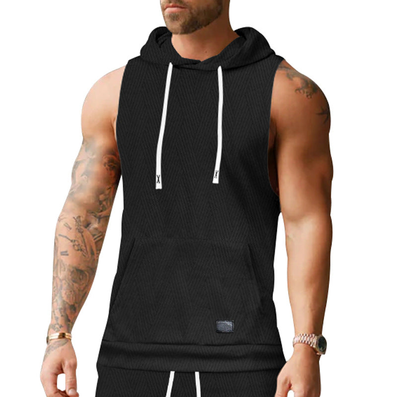 Unisex ärmelloses Kapuzenshirt mit Struktur EB