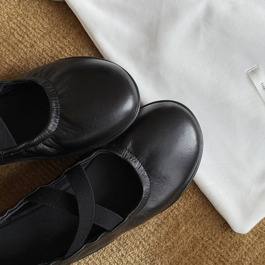 Damen Ballerinas mit elastischem Kreuzband und weicher Lederoberfläche EB