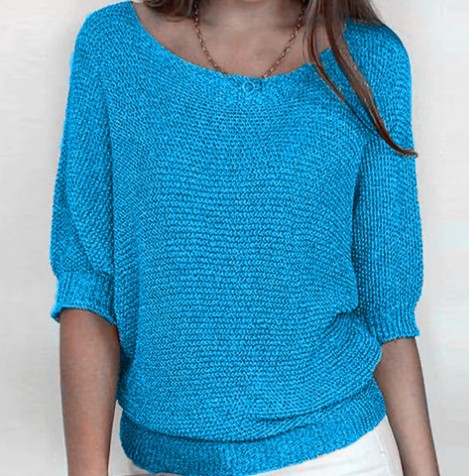 Damen nan legerer kastiger Feinstrickpullover mit weitem Ausschnitt EB