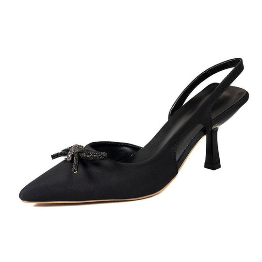 Damen Slingback Pumps mit glamourösem Schleifen-Design EB