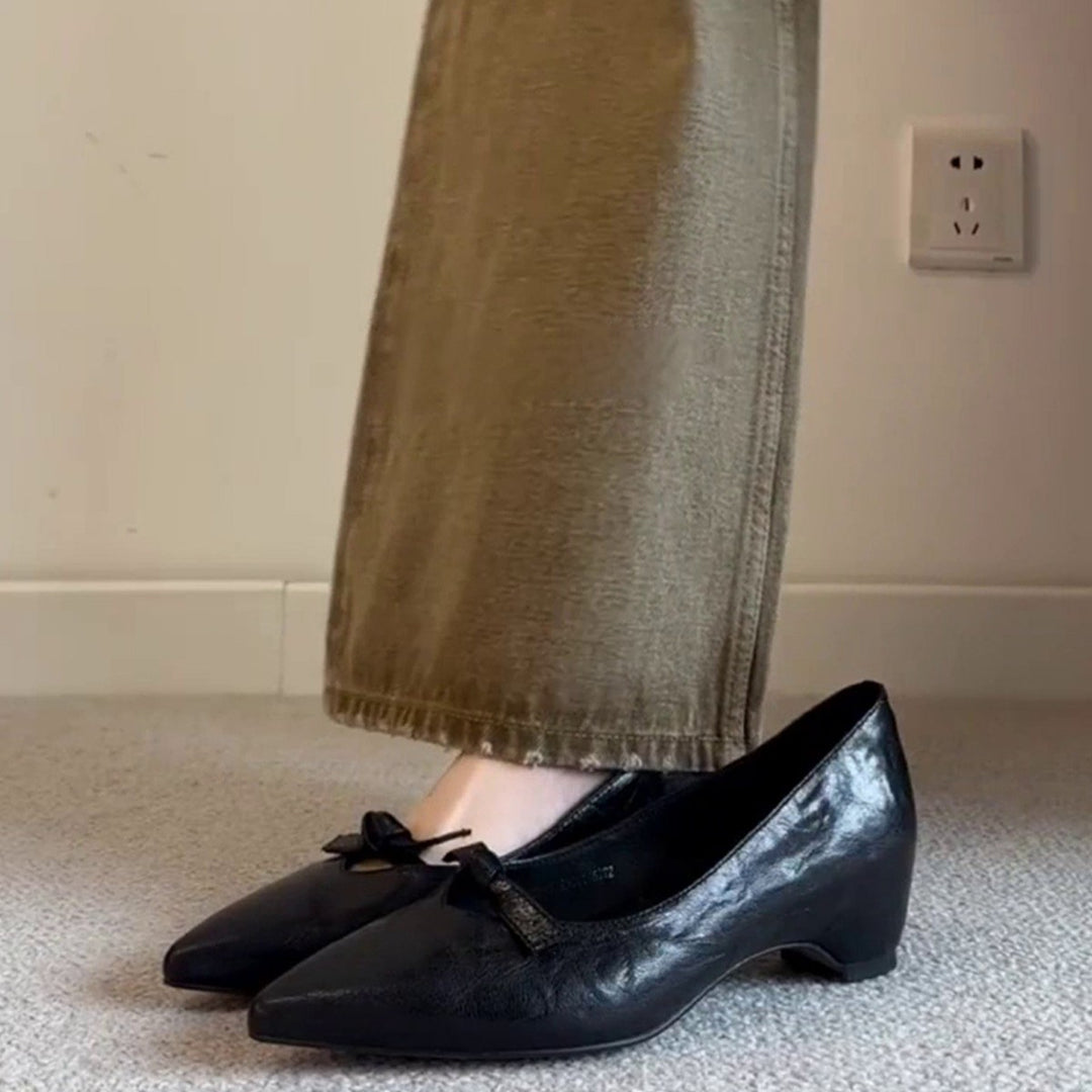 Damen elegante Ballerinas mit klassischem Schleifenakzent EB