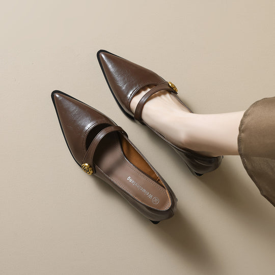 Damen elegante Pumps mit modischer Schnallenverzierung EB