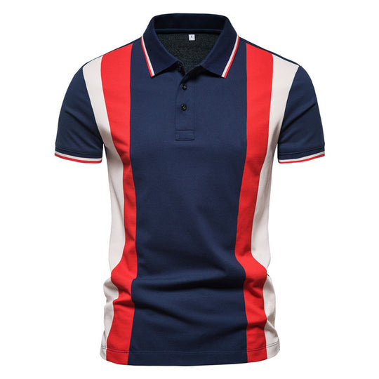 Herren Polohemd mit modischem Farbblock-Design und hochwertiger Baumwollmischung EB