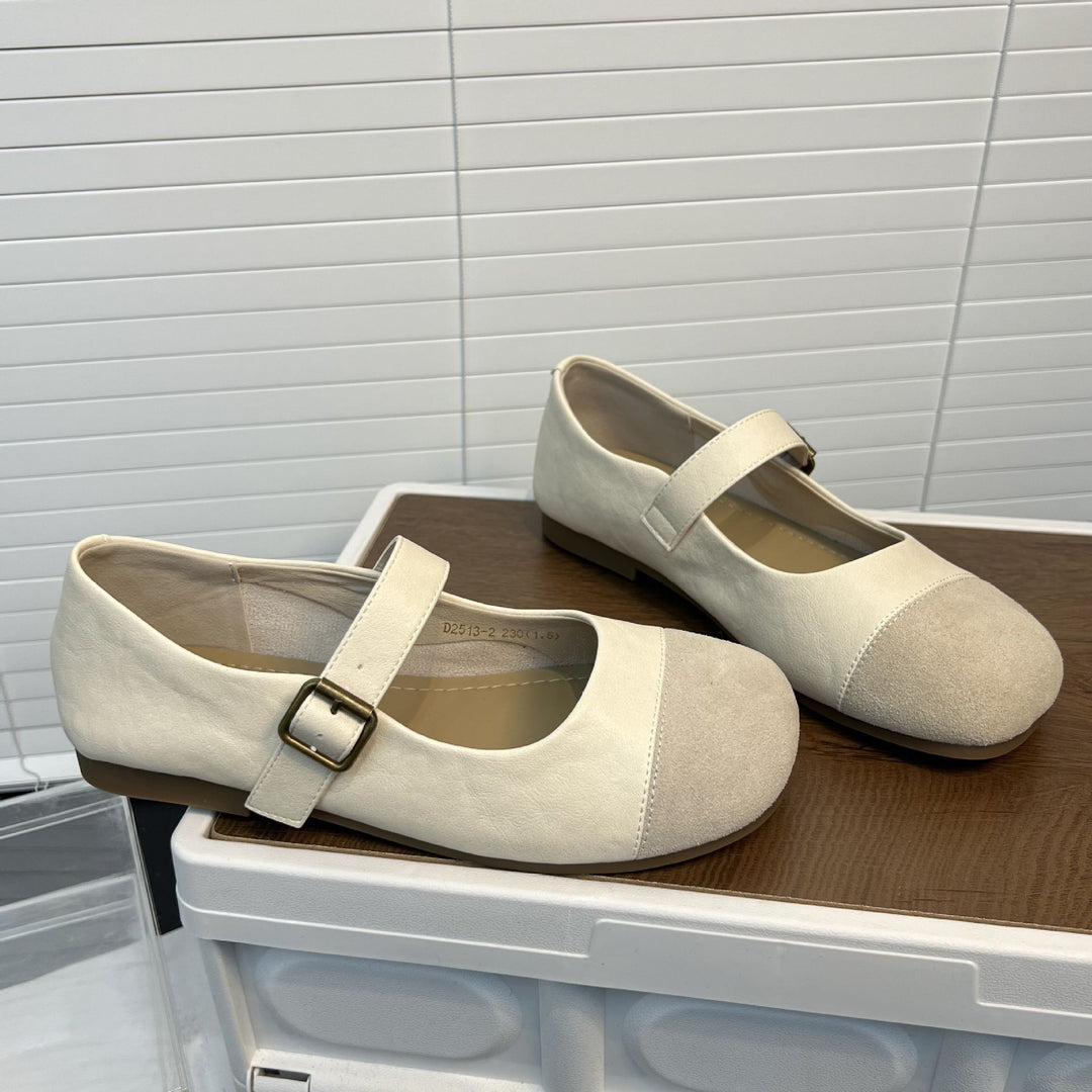 Damen klassische Ballerinas mit verstellbarem Riemen und bequemer Innensohle EB