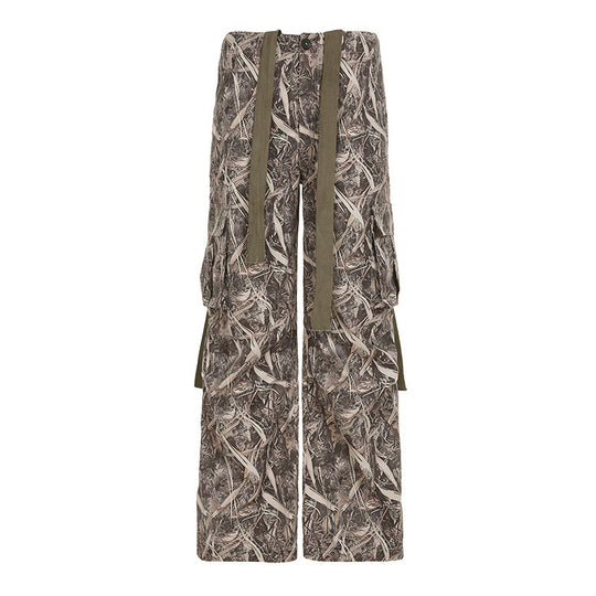 Damen Utility-Hosen im Camouflagedesign mit verstellbarem Bund und praktischen Seitentaschen EB