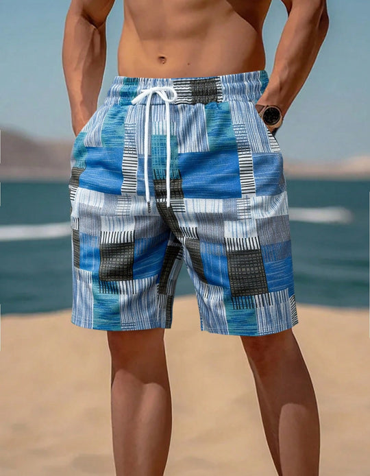Herren stylische Bade-Shorts mit modernem Graphikmuster EB