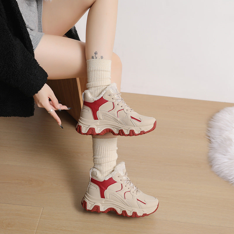 Damen Trendige Winter Sneakers mit kuscheligem Innenfutter und rutschfester Sohle EB