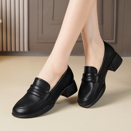 Damen Elegante Mokassins mit modischem Design und komfortablem Blockabsatz EB