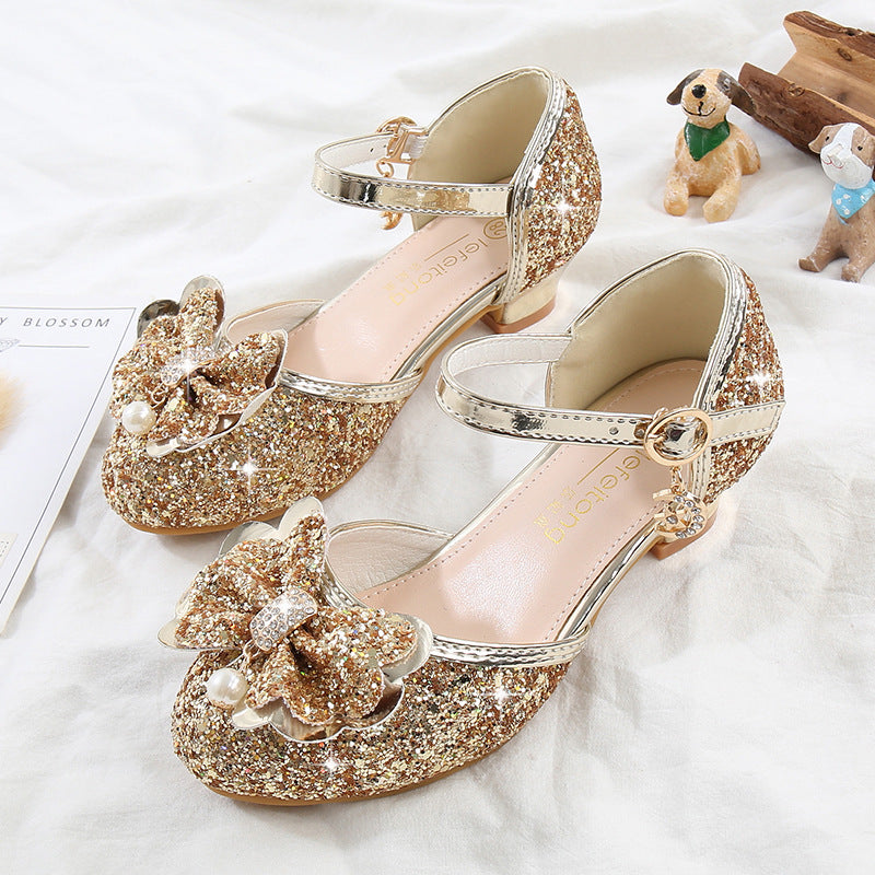 Mädchen Ballerina Schuhe mit funkelndem Blumenmotiv EB