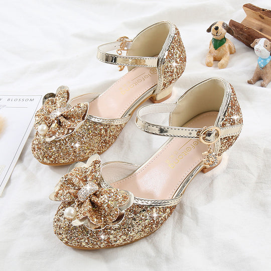 Mädchen Ballerina Schuhe mit funkelndem Blumenmotiv EB