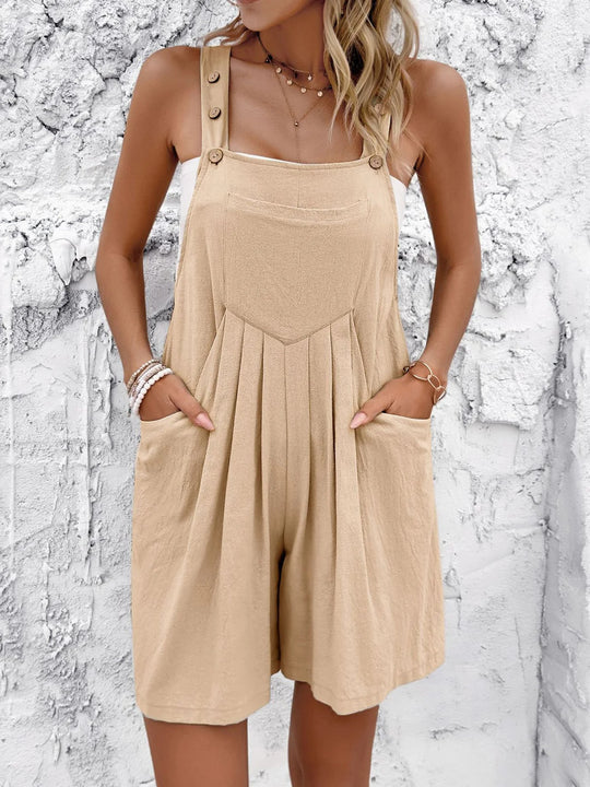 Damen Overall mit Taschen und Knopfdetails EB