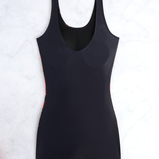 Damen Einteiliger Badeanzug mit sportlichem Design und buntem Grafikmuster EB