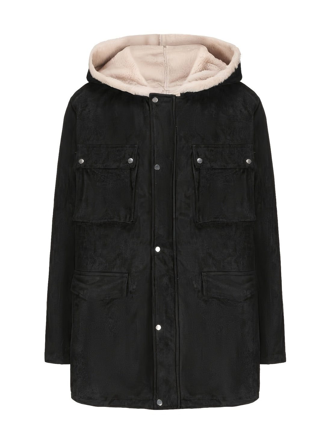 Damen praktische Parkajacke mit warmem Sherpa-Futter EB