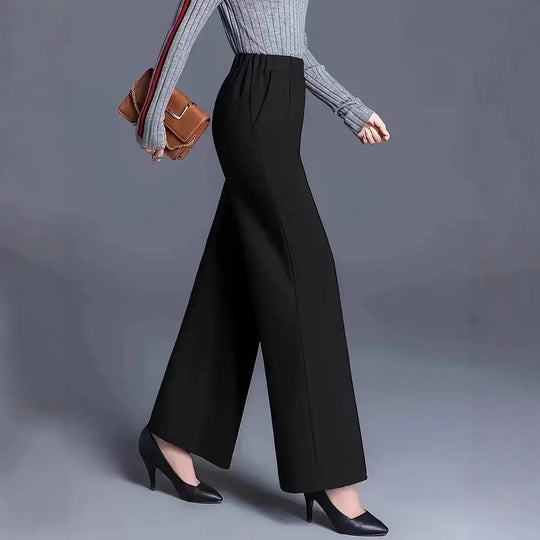 Damen Elegante und lässige weit geschnittene Hose EB