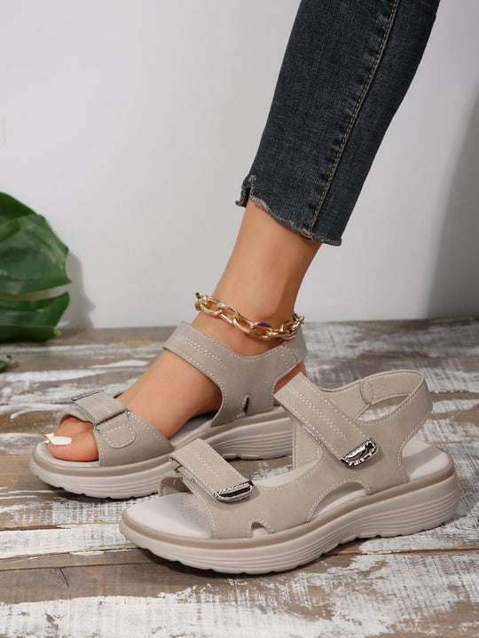 Damen komfortable Sandalen mit verstellbaren Riemen und ergonomischem Fußbett EB